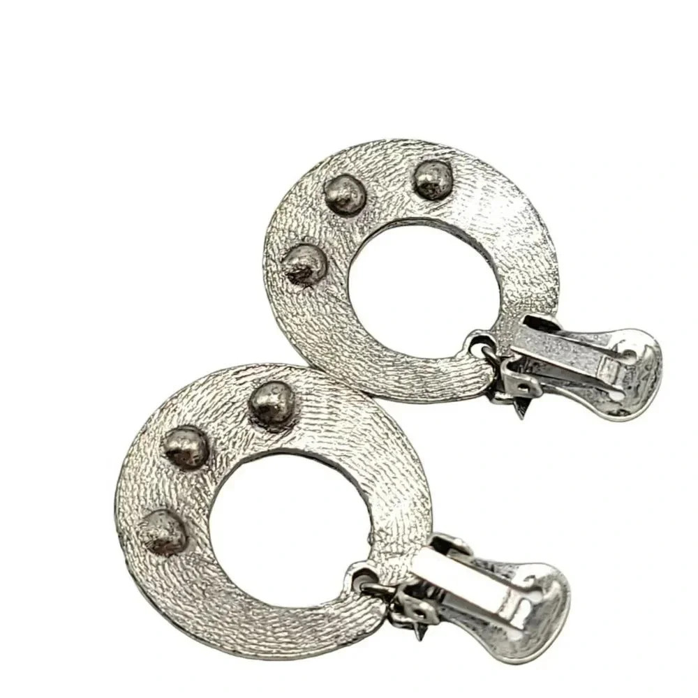 Retro Art Nouveau Style Multi-Color Rhinestone Si… - image 4